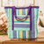 Cotton shopping bag, 'Sustainable Sensations' - Striped Cotton Shopping Bag in Purple and Green Hues