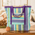 Cotton shopping bag, 'Sustainable Sensations' - Striped Cotton Shopping Bag in Purple and Green Hues