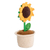 Crocheted cotton decorative accent, 'Sunflower Spell' - Crocheted Cotton Sunflower in Planter Decorative Accent