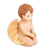 Ceramic sculpture, 'Cherub of Protection' - Hand-Painted Golden Ceramic Sculpture of Little Cherub