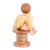 Escultura de cerámica - Escultura de cerámica dorada pintada a mano de querubín juguetón