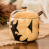 Wood sugar bowl, Sweet Fire