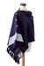 Handloomed poncho, 'Purple Zigzag' - Handloomed Poncho with Zigzag Accents and Tassels in Purple