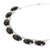 Halskette mit Jade-Anhänger - Halskette mit Anhänger aus 925er Silber mit ovalen dunkelgrünen Jadesteinen