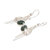 Jade dangle earrings, 'Green Quetzal Flight' - Sterling Silver Dark Green Jade Quetzal Bird Dangle Earrings