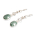 Jade dangle earrings, 'Light Green Love Poem' - Guatemalan Light Green Jade Sterling Silver Dangle Earrings