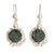 Jade dangle earrings, 'Zinnia' - Sterling Silver and Faceted Dark Green Jade Dangle Earrings thumbail