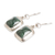 Jade dangle earrings, 'Maya Green' - Square Sterling Silver Dark Green Jade Dangle Earrings