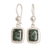 Jade dangle earrings, 'Green Life Divine' - Sterling Silver Guatemalan Dark Green Jade Dangle Earrings thumbail