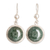 Jade-Ohrringe - Runde Ohrhänger aus Sterlingsilber mit dunkelgrüner Jade