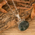 Jade pendant necklace, 'Mayan Ovals' - Sterling Silver Necklace with Dark Green Jade Oval Pendant (image 2) thumbail