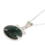 Jade pendant necklace, 'Mayan Ovals' - Sterling Silver Necklace with Dark Green Jade Oval Pendant (image 2b) thumbail