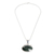Jade pendant necklace, 'Mayan Ovals' - Sterling Silver Necklace with Dark Green Jade Oval Pendant (image 2c) thumbail