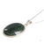 Collar con colgante de jade reversible - Collar colgante reversible de jade verde plateado con temática maya