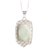 Jade pendant necklace, 'Apple Green Zinnia' - Silver Necklace with Faceted Apple Green Jade Pendant thumbail