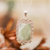 Jade pendant necklace, 'Apple Green Zinnia' - Silver Necklace with Faceted Apple Green Jade Pendant (image 2b) thumbail