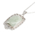 Jade pendant necklace, 'Apple Green Zinnia' - Silver Necklace with Faceted Apple Green Jade Pendant
