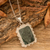 Jade pendant necklace, 'Dark Green Daisy' - Silver Necklace with Faceted Dark Green Jade Pendant (image 2b) thumbail
