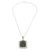 Jade pendant necklace, 'Dark Green Daisy' - Silver Necklace with Faceted Dark Green Jade Pendant (image 2d) thumbail