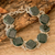 Pulsera de eslabones de jade - Pulsera de eslabones geométricos de plata de ley con jade verde oscuro