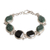 Jade link bracelet, 'Geometric Essence' - Polished Natural Green Jade Link Bracelet from Guatemala