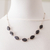 Jade link necklace, 'Faceted Ovals' - High-Polished Black Jade Sterling Silver Link Necklace