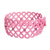 Glass beaded wristband bracelet, 'Gleams of Sweetness' - Handwoven Pink Wristband Bracelet with Glass Beads