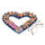 Cotton wreath, 'Guatemala's Love' - Classic Worry Doll-Themed Heart-Shaped Blue Cotton Wreath (image 2j) thumbail
