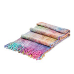 Rayon chenille scarf, 'Pastel Dream' - Handloomed Pastel-Toned Rayon Chenille Scarf with Fringes