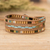 Glass beaded wrap bracelet, 'San Cristobal in Autumn' - Handcrafted Brown and Blue Glass Beaded Wrap Bracelet (image 2) thumbail