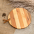 Wood cutting board, 'Delicious Moon' - Handmade Round Bay Laurel, Cedar and Pinewood Cutting Board