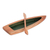 Wood catchall, 'Adventure in the Green River' - Hand-Carved Green Cedarwood Boat Catchall from Costa Rica