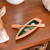 Wood catchall, 'These Harmonious Rivers' - Hand-Carved Canoe-Shaped Cedarwood Catchall in Green