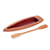 Todo de madera - Catchall de madera de cedro en forma de canoa tallada a mano en rojo