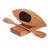 Wood sculpture, 'Memorial to Adventure in Brown' - Hand-Carved Brown Cedarwood Kayak Sculpture