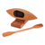 Wood sculpture, 'Memorial to Adventure in Brown' - Hand-Carved Brown Cedarwood Kayak Sculpture