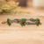 Pulsera de macramé con cuentas de cristal - Pulsera Floral Ajustable De Macramé Con Cuentas De Cristal Verde