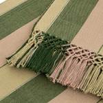 Cotton tablecloth, 'Forest Life' - Handwoven Striped Fringed Brown and Green Cotton Tablecloth