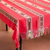 Cotton tablecloth, 'Family Joy' - Handwoven Striped Fringed Cotton Tablecloth in Red