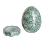 Jade sculpture, 'Emerald Gem' - Green Jade Egg Sculpture with Stand Handmade in Guatemala