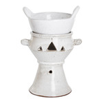 Ceramic fondue pot, 'Explosion of Flavor in Ivory' - Handcrafted Ceramic Fondue Pot in Ivory Shade from Honduras