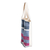 Cotton wine bottle bag, 'Cheers to Me' - Handwoven Striped Blue White and Pink Cotton Wine Bottle Bag