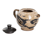 Ceramic creamer, 'Cocoa' - Modern Hand-Painted Ceramic Creamer in Brown and Black Hues