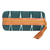 Leather-accented cotton pencil case, 'River Experience' - Leather-Accented Patterned Dark Teal Cotton Pencil Case