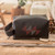 Leather cosmetic bag, 'Urban Elegance' - Handcrafted Leather Cosmetic Bag in Black Red and Grey