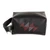 Leather cosmetic bag, 'Urban Elegance' - Handcrafted Leather Cosmetic Bag in Black Red and Grey