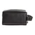 Leather cosmetic bag, 'Urban Elegance' - Handcrafted Leather Cosmetic Bag in Black Red and Grey