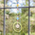 Glass beaded suncatcher, 'Harmonious Sparks' - Handcrafted Green Glass and Crystal Beaded Suncatcher