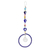 Glass beaded suncatcher, 'Dreamy Sparks' - Handcrafted Blue Glass and Crystal Beaded Suncatcher