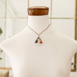 Multi-gemstone pendant necklace, 'Drop of Life in Rainbow' - Drop-Shaped Colorful Multi-Gemstone Tree Pendant Necklace